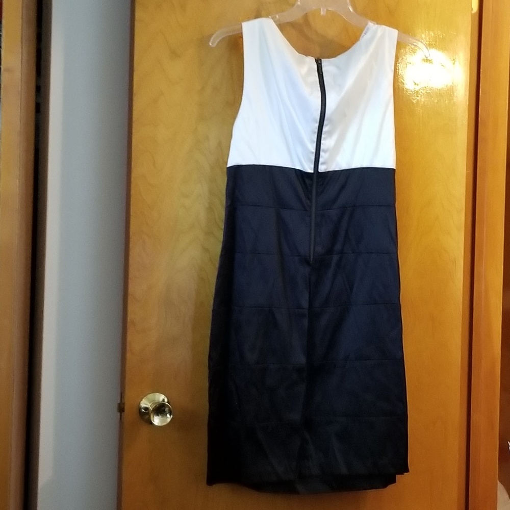 Stunning Black & White Dress with jeweled neckline - Picture 2 of 8